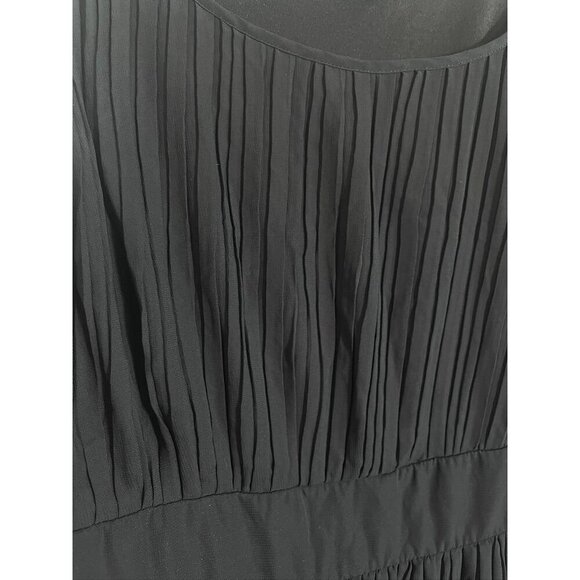 Lane Bryant Dress 18 Black Tank Midi Crinkle Neutral Minimalist Capsule Staple - Picture 6 of 13